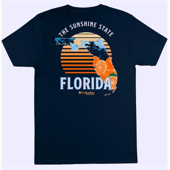 Columbia Other - Columbia PFG Florida T-Shirt Mens XXL Navy Blue Excellent Sunshine State Graphic